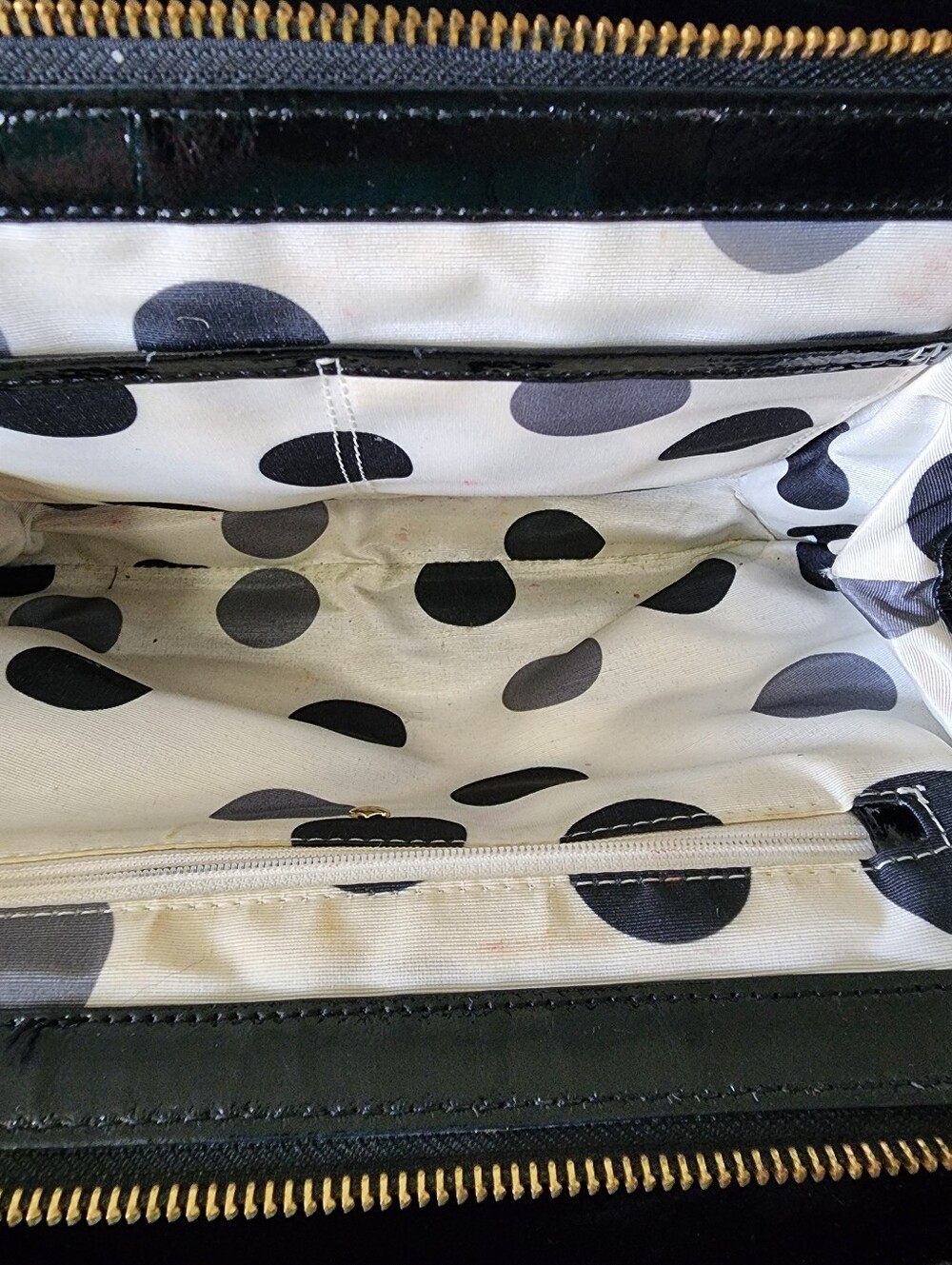 Kate Spade New York Black Patent Leather Chain Shoulder Bag Tote - Picture 11 of 14